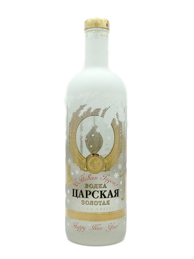 Shooter à Vodka dorée à l' or fin à l' effigie de la vodka Russe Tsarskaya